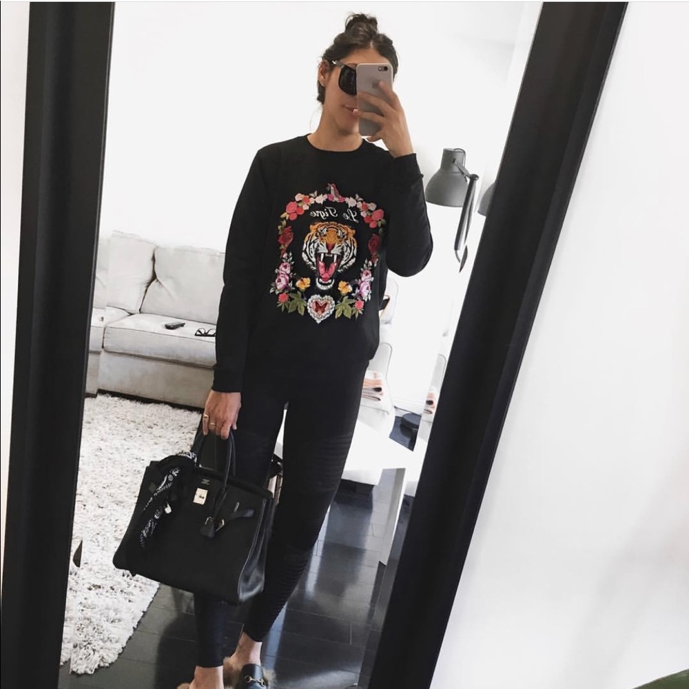 Ellandemm tiger floral sweatshirt